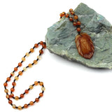 Yellow Agate Pendant - Natural Stone Necklace Pendants for Women