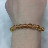 Natural Yellow Citrine Stone Beads Bracelet Gemstone Bangle DIY Jewelry