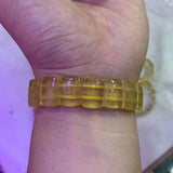 Natural Yellow Fluorite Stone Beads Bracelet Gemstone Bangle for Women