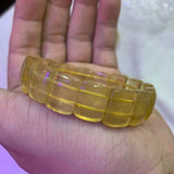 Natural Yellow Fluorite Stone Beads Bracelet Gemstone Bangle for Women