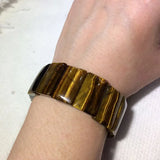 Yellow Tiger Eye Stone Bracelet Natural Gemstone Bangle DIY Jewelry