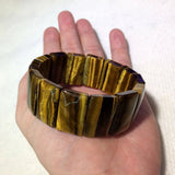 Yellow Tiger Eye Stone Bracelet Natural Gemstone Bangle DIY Jewelry