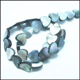Mother of Pearl Heart Shape Shell Beads 12mm Strand