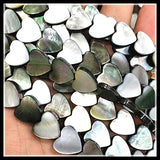 Mother of Pearl Heart Shape Shell Beads 12mm Strand