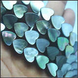 Mother of Pearl Heart Shape Shell Beads 12mm Strand