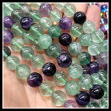 Green Fluorite Stone Round Ball Beads for Bracelets Making, 4mm-12mm