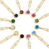 12 Constellation Birthstone Set Necklace Stainless Steel Anniversary Gift