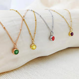 12 Constellation Birthstone Set Necklace Stainless Steel Anniversary Gift