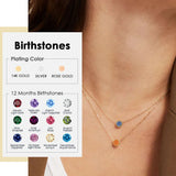 12 Constellation Birthstone Set Necklace Zirconia Stainless Steel Pendant
