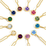 12 Constellation Birthstone Set Necklace Zodiac Stainless Steel Pendant