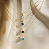 12 Constellation Birthstone Set Necklace Zodiac Stainless Steel Pendant
