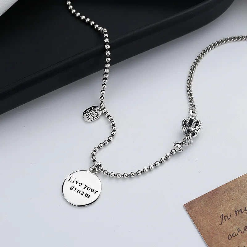 Vintage Style Silver Men Necklace