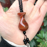 Rough Agate Pendant Sardonyx Necklace Water Drop Sweater Chain