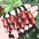 Rough Agate Pendant Sardonyx Necklace Water Drop Sweater Chain