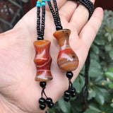 Rough Agate Pendant Sardonyx Necklace Water Drop Sweater Chain