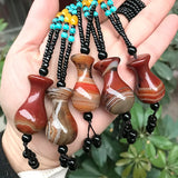 Rough Agate Pendant Sardonyx Necklace Water Drop Sweater Chain
