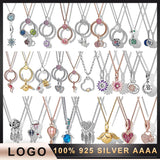 S925 Sterling Silver Matching Necklace with Logo for Girls