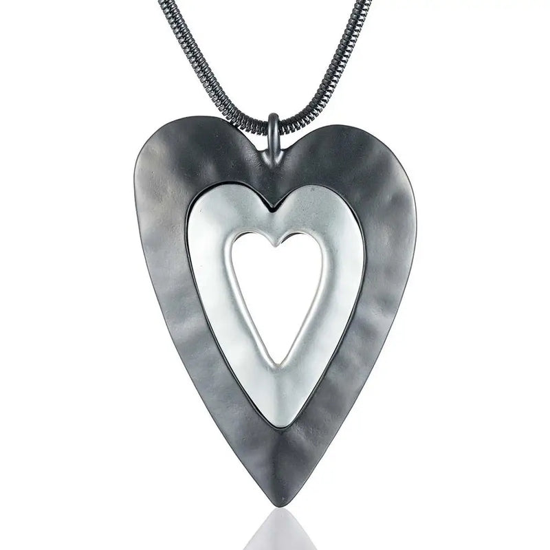 Heart Pendant Necklace Chunky Suspension Jewellery Chokers Chains