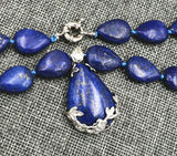 Natural Lapis Lazuli Teardrop Gemstone Necklace Pendant 18