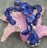 Natural Lapis Lazuli Teardrop Gemstone Necklace Pendant 18