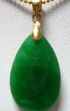 Green/Purple Jade Bead Pendant Necklace Chain
