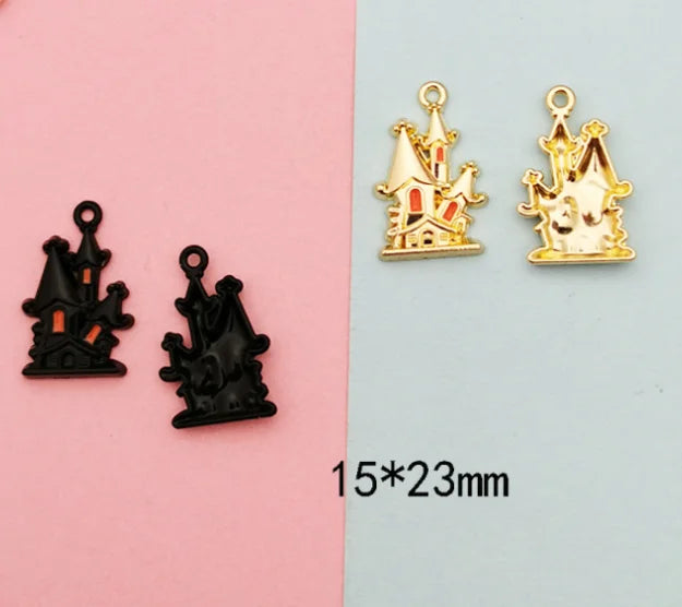 60pcs Halloween Metal Charm Pendant DIY Necklace Jewelry Making