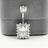 925 Silver Belly Ring CZ Navel Piercing