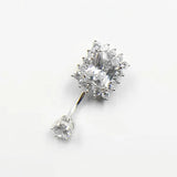 925 Silver Belly Ring CZ Navel Piercing