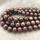 AAA+ 8mm Chocolate Sea Shell Pearl Necklace