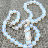 Dragon Gemstone Healing Chakra Reiki Opal Opalite Stone Pendant Necklace