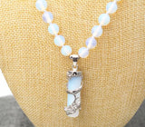 Dragon Gemstone Healing Chakra Reiki Opal Opalite Stone Pendant Necklace