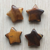Tiger Eye Stone Star Shape Pendants for Jewelry Making 6pcs