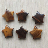 Tiger Eye Stone Star Shape Pendants for Jewelry Making 6pcs