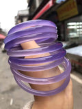 Natural Purple Jade Bangle Hand Carved Chalcedony Bracelet
