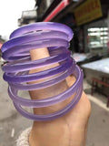 Natural Purple Jade Bangle Hand Carved Chalcedony Bracelet