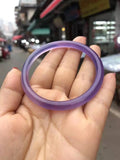 Natural Purple Jade Bangle Hand Carved Chalcedony Bracelet