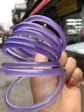 Natural Purple Jade Bangle Hand Carved Chalcedony Bracelet