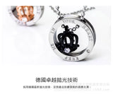 Stainless Steel Crown Pendant Couple Chain Necklace Hot 2PCS/LOT