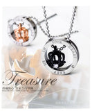 Stainless Steel Crown Pendant Couple Chain Necklace Hot 2PCS/LOT