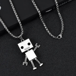 Punk Hip-Hop Robot Pendant Necklace for Men Gift