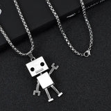 Punk Hip-Hop Robot Pendant Necklace for Men Gift