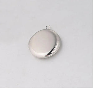 Round Photo Locket Pendant Stainless Steel DIY Jewelry Making 20Pcs/Lot