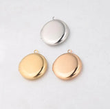 Round Photo Locket Pendant Stainless Steel DIY Jewelry Making 20Pcs/Lot
