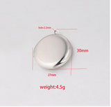 Round Photo Locket Pendant Stainless Steel DIY Jewelry Making 20Pcs/Lot