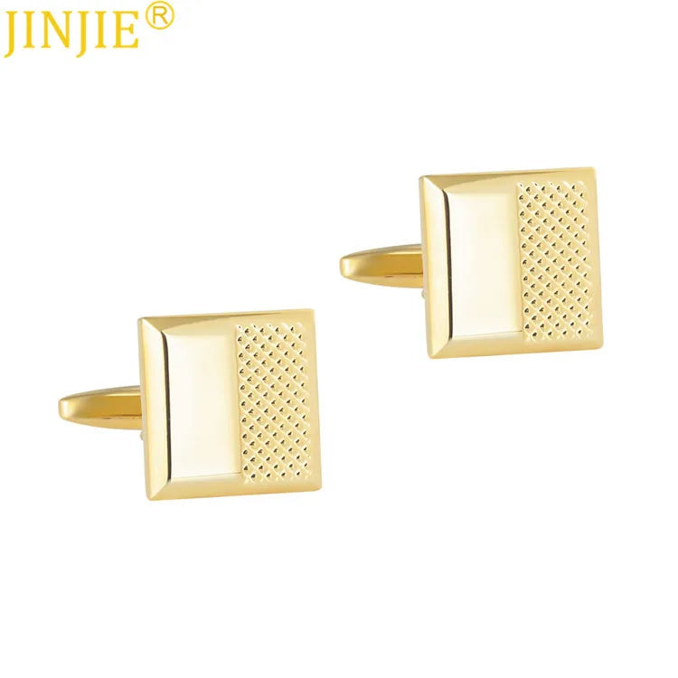 Plain Metal Cufflinks Men's French Square Shirt Cufflinks
