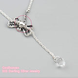 925 Silver Dragonfly Necklace for Women Jewelry