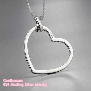 925 Silver Heart Necklace Multi-Color Women Jewelry