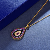 Drop-shaped Silver Necklace for Wedding
