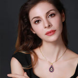 Drop-shaped Silver Necklace for Wedding