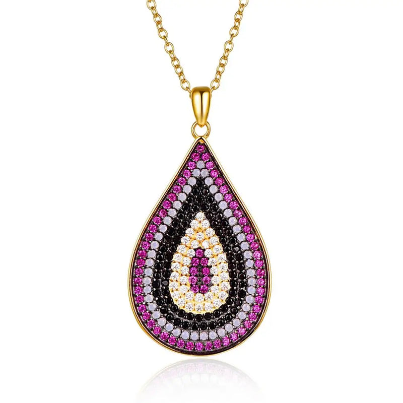 Drop-shaped Silver Necklace for Wedding